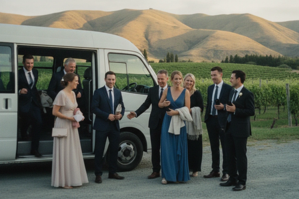 Wedding and wine tour bus hire Queenstown